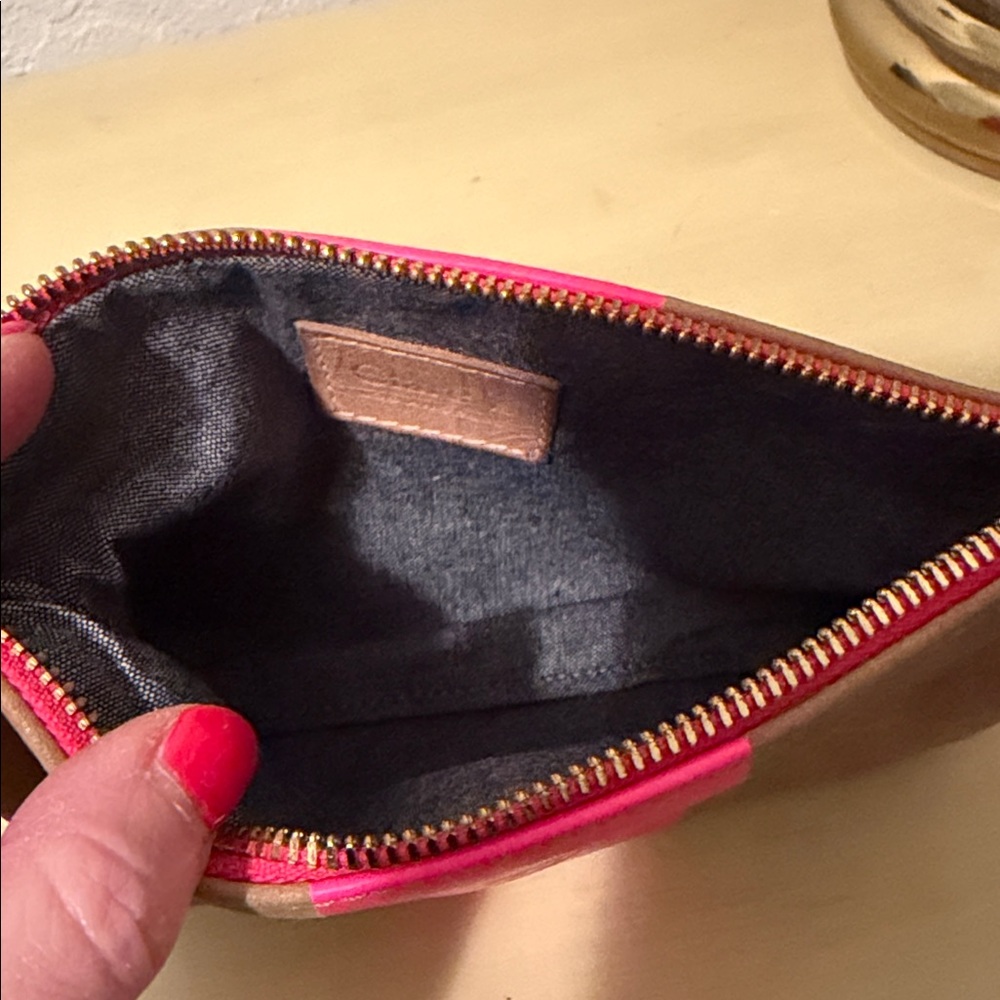Clare V Tan and Pink Leather Clutch - Picture 3 of 4